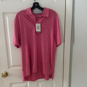 Chaps Men's Heathered Pink Polo Shirt
